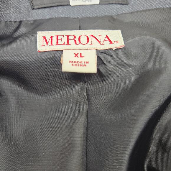 Merona Men's Blazer XL Extra Large Gray Suit Coat 2 Button Sport Jacket 46 - Picture 4 of 8
